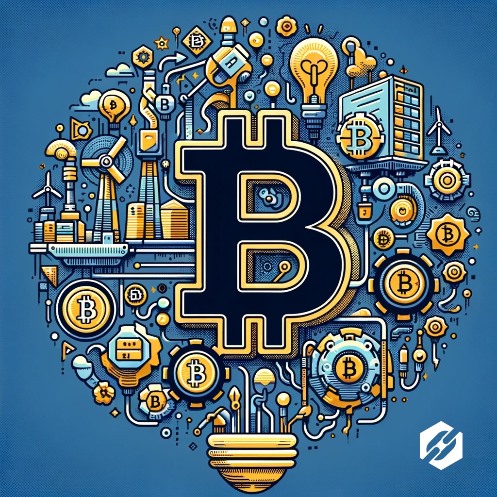 Illustration dépeignant les aspects uniques du réseau Bitcoin et de la monnaie bitcoin, soulignant la quantité limitée de bitcoin et la nature décentralisée du réseau.
